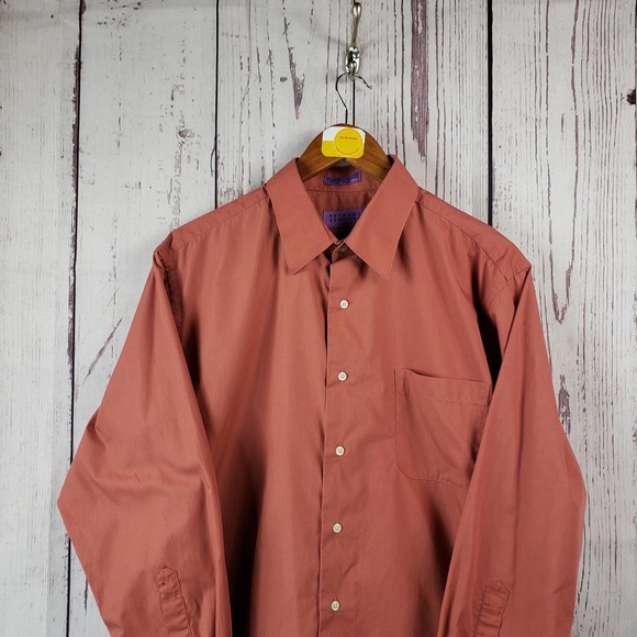 Bergamo New York Other - Bergamo New York Dress Shirt Mens Size Large 16/16.5 32/33 Long Sleeve Orange
